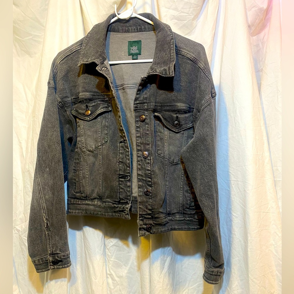 Wild fable black denim jacket size medium